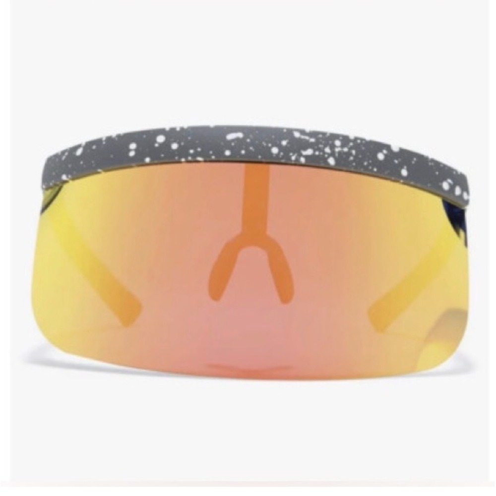 Tipsy Elves Canyon Oversized Shield‎ Sunglasses Mirrored Lens Speckled Frame